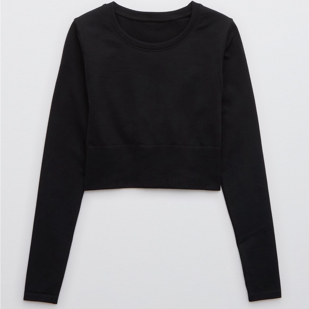 Aerie Sidewalk Seamless Long Sleeve Cropped T-Shirt